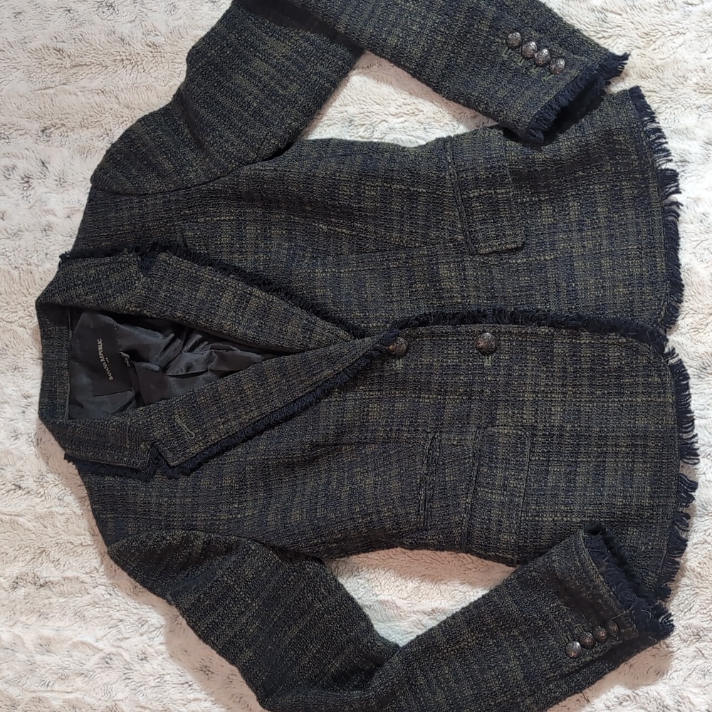 Banana Republic Factory Boucle Raw Edge Academy Blazer